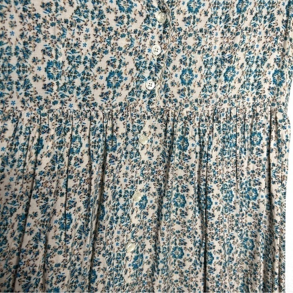 Mittoshop button front Blue Floral Dress small - Picture 4 of 7